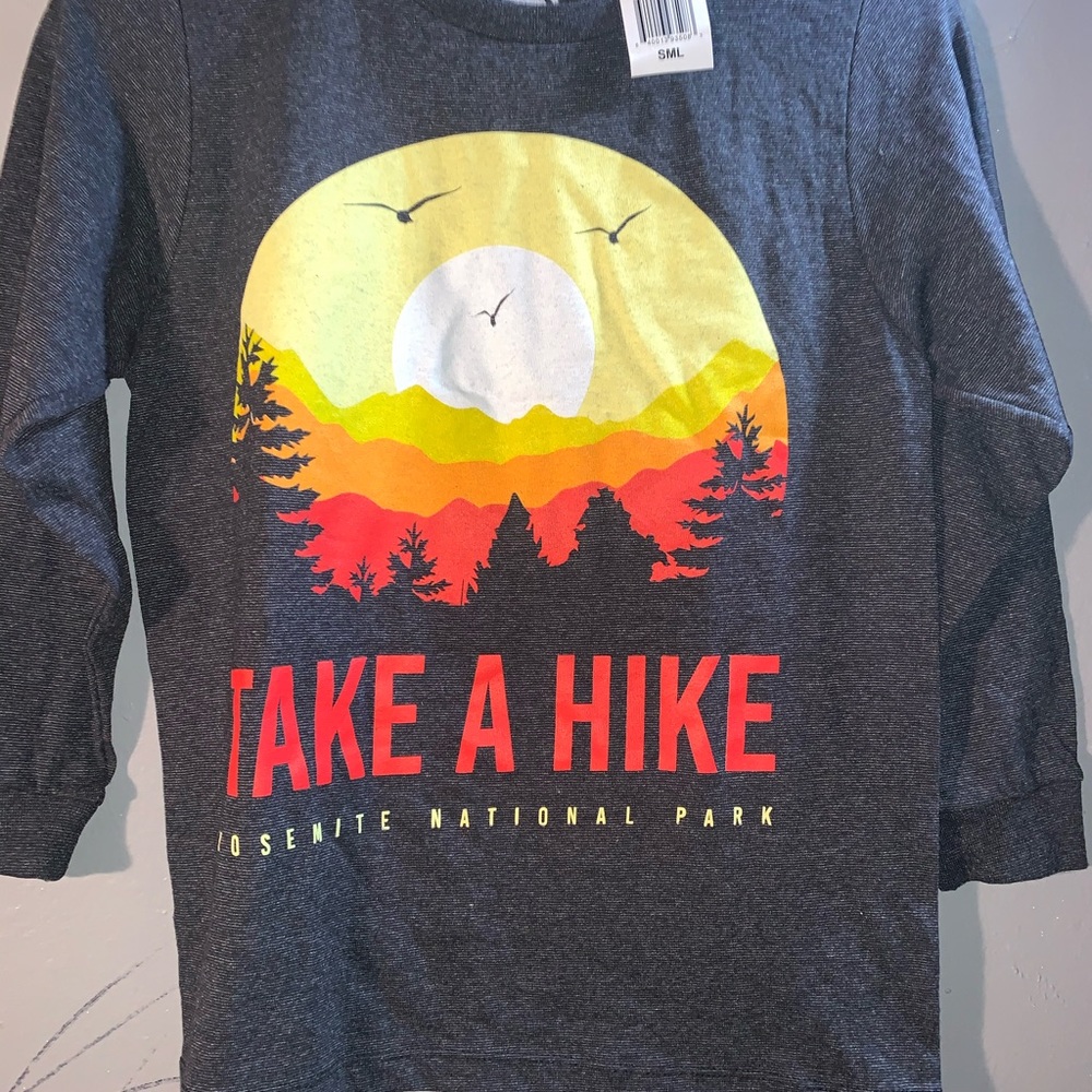 Brand new boys size small take a hike long sleeve shirt